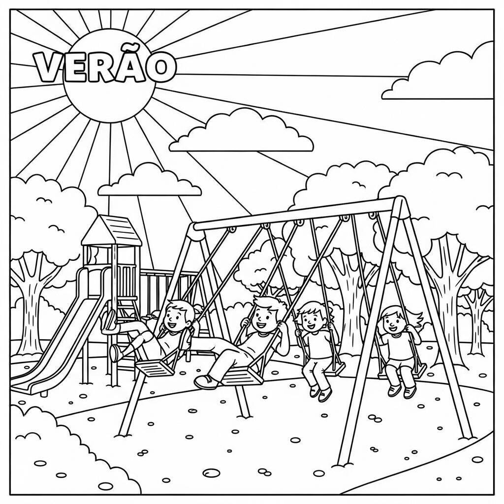 Coloriage d’un terrain de jeu d’été