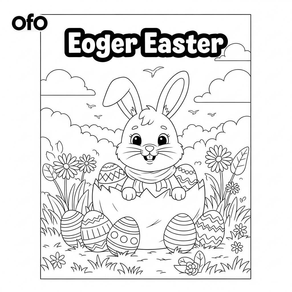 Cute Easter Coloring Page