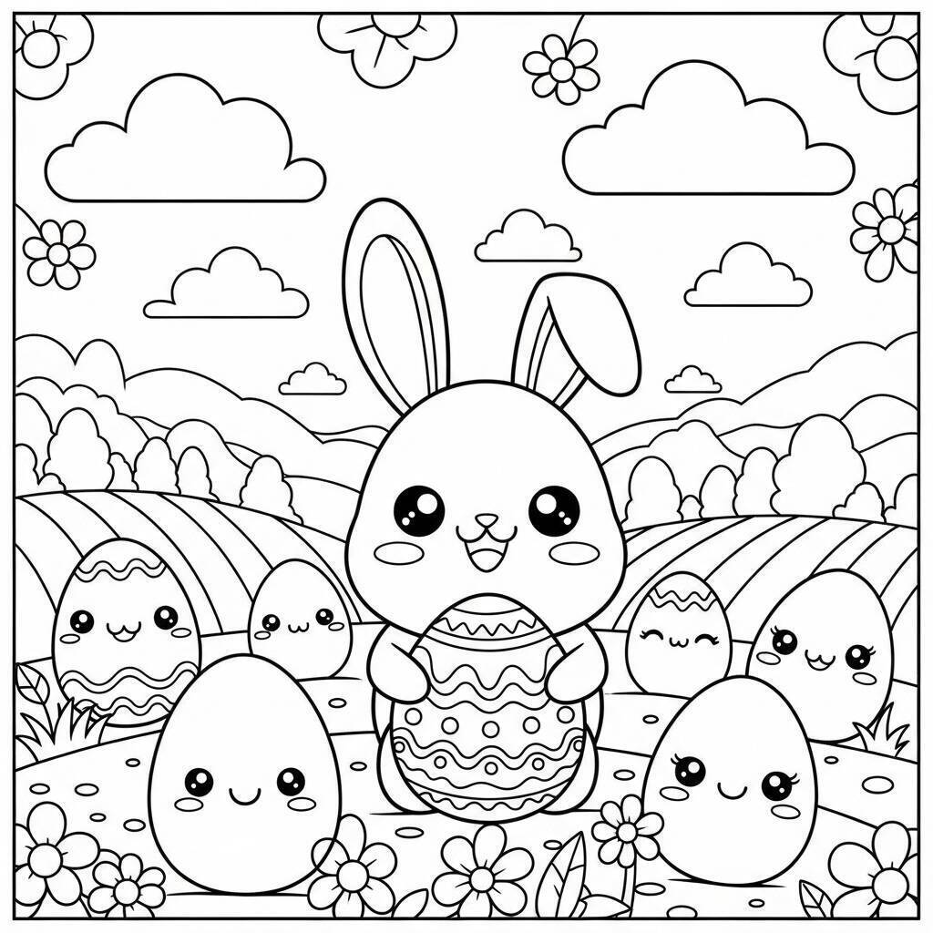 Kawaii-Ostern-Malseite