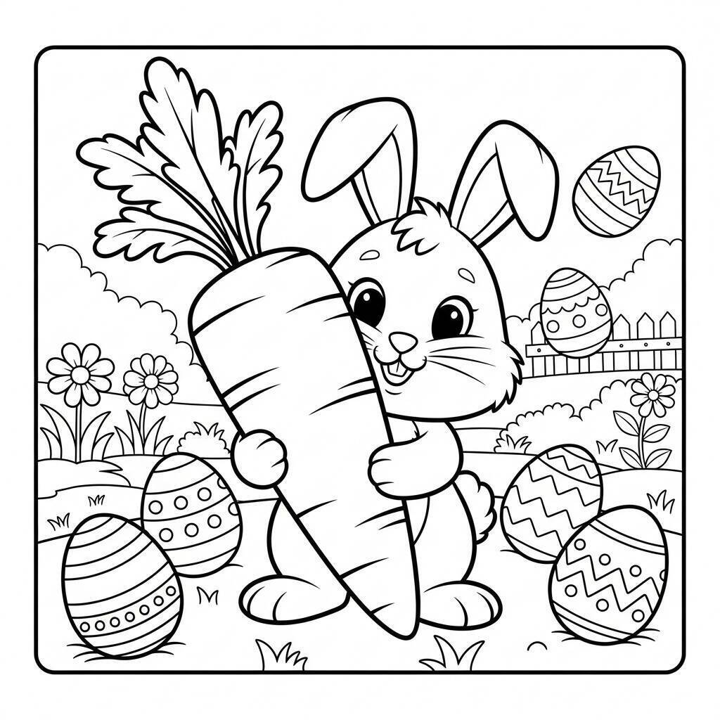 Ostern-Malseite mit Karotten