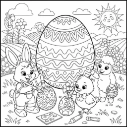 Dibujo de Pascua con Colores Vibrantes para Colorear
