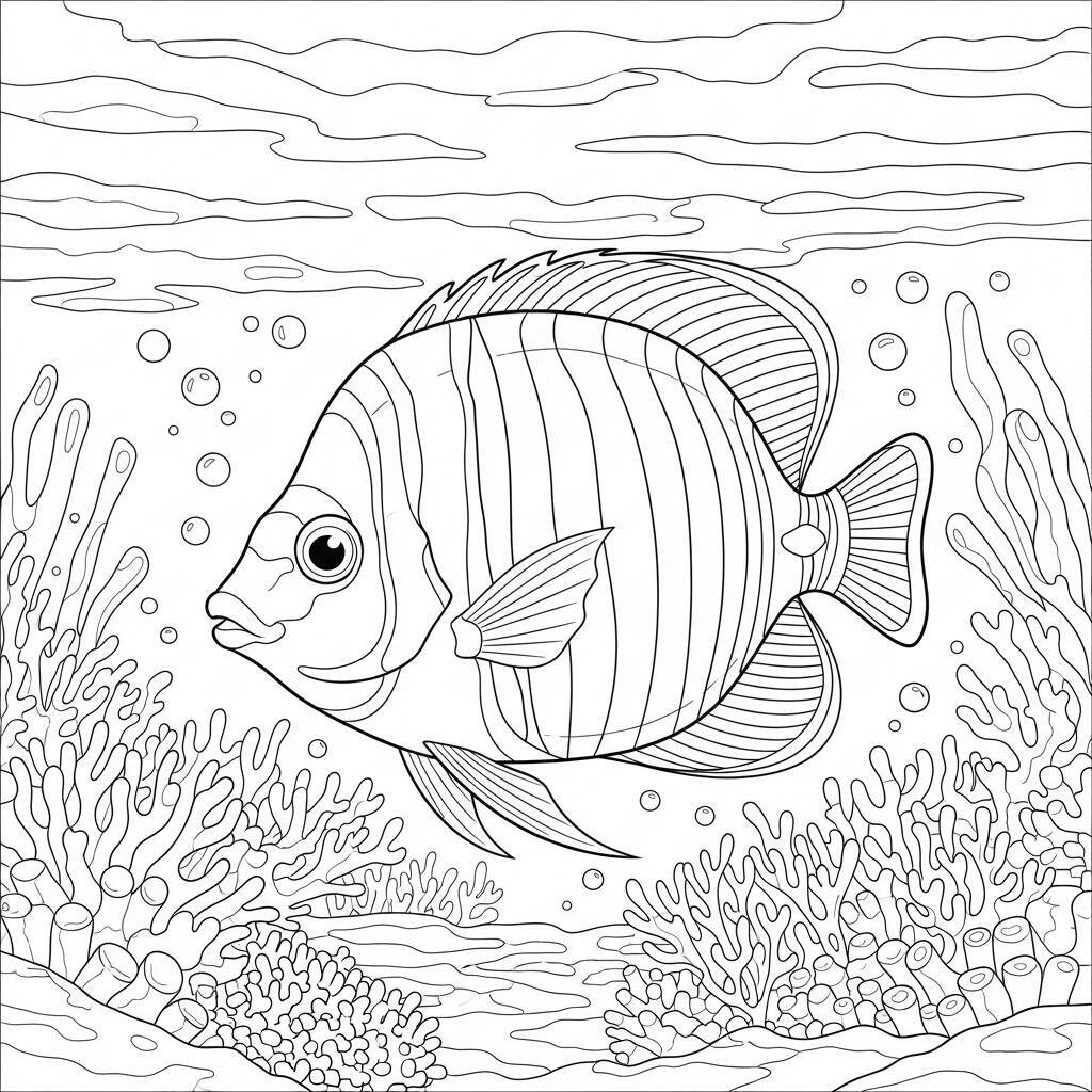 Coloriage de poissons colorés
