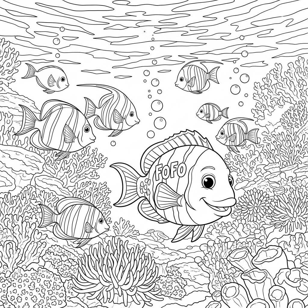 Cute Fish Coloring Page