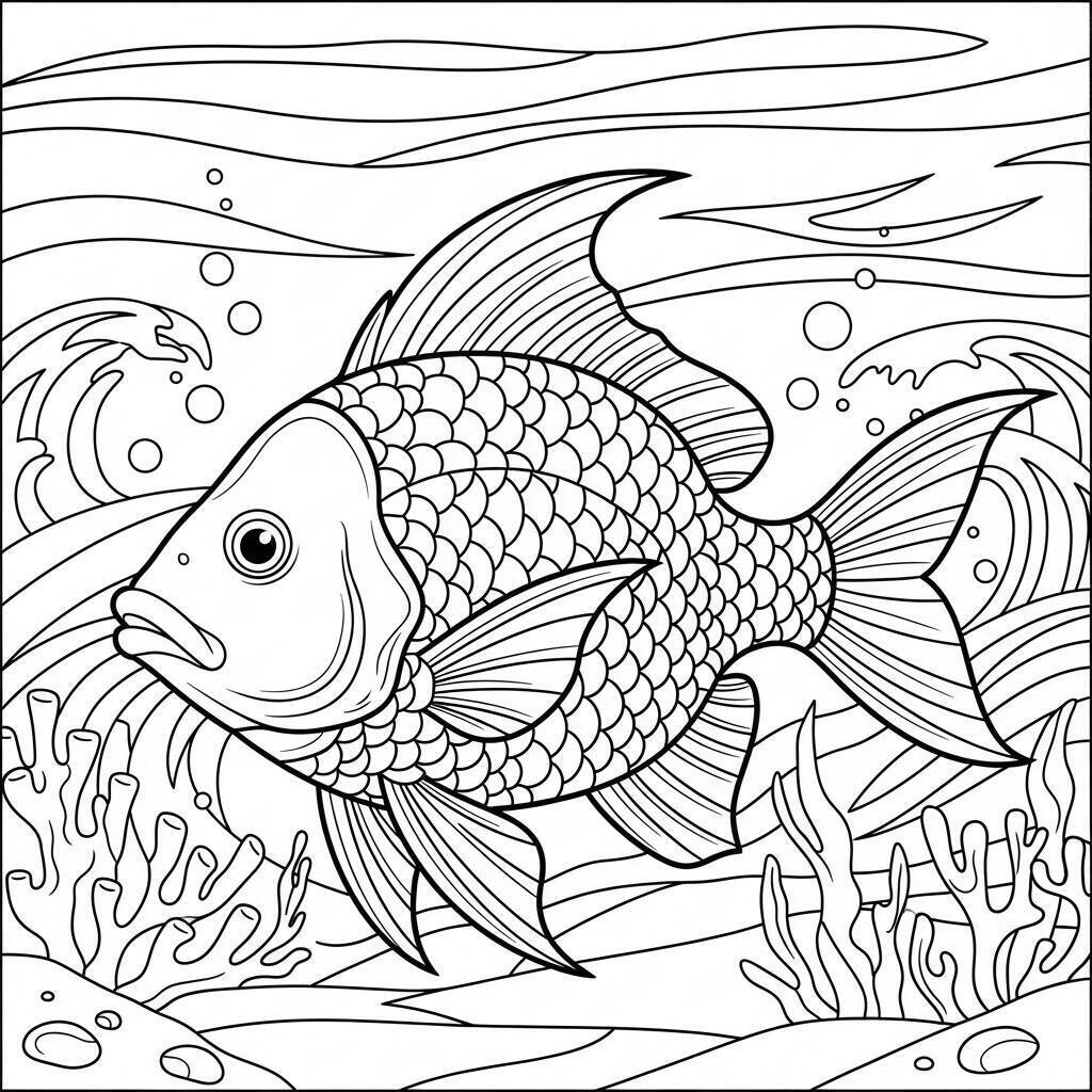Coloriage de poisson réaliste