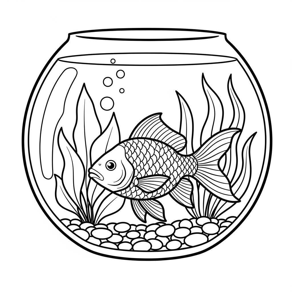 Coloriage de poisson de compagnie