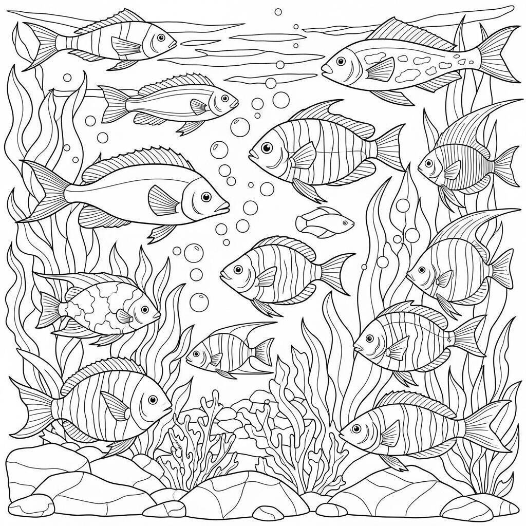 Coloriage de poisson de mer