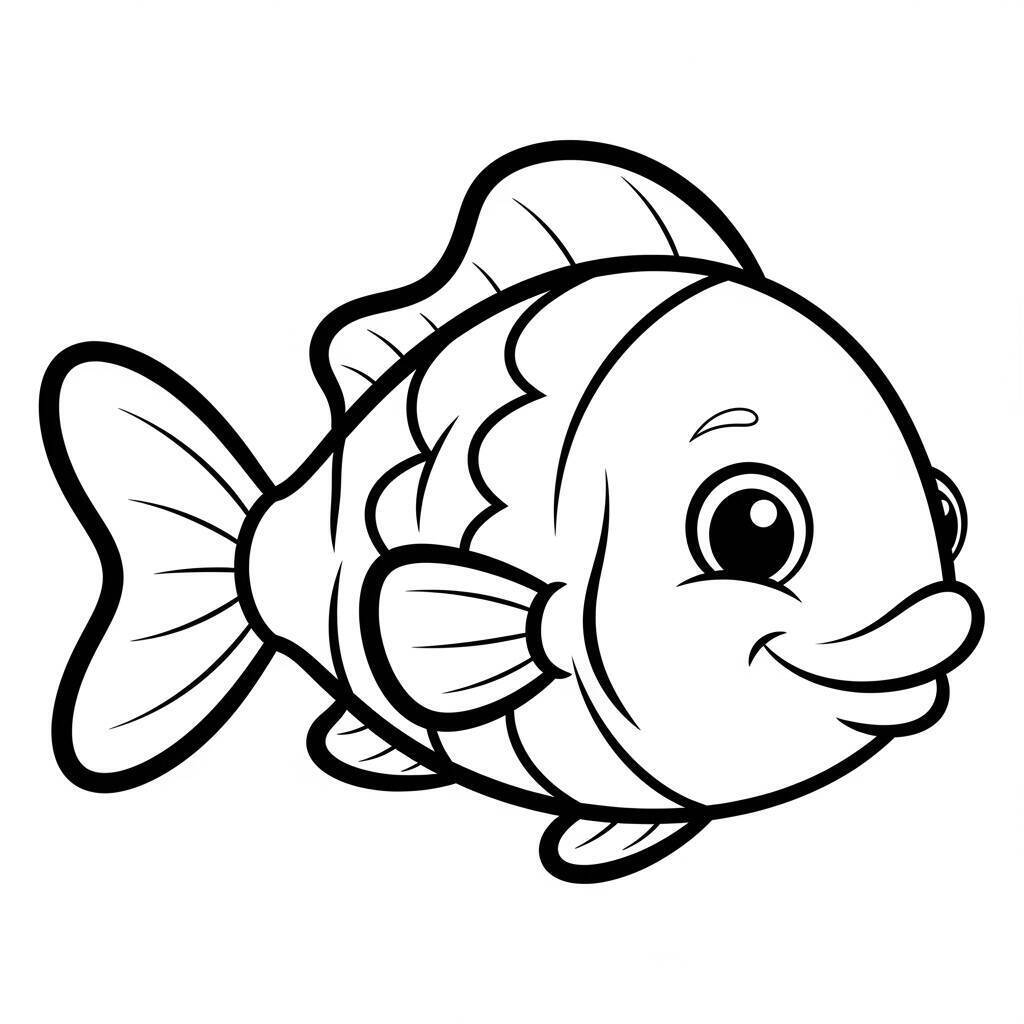 Coloriage de poisson pour les enfants