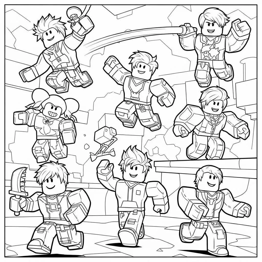 Desenho de Personagens do Roblox para Colorir