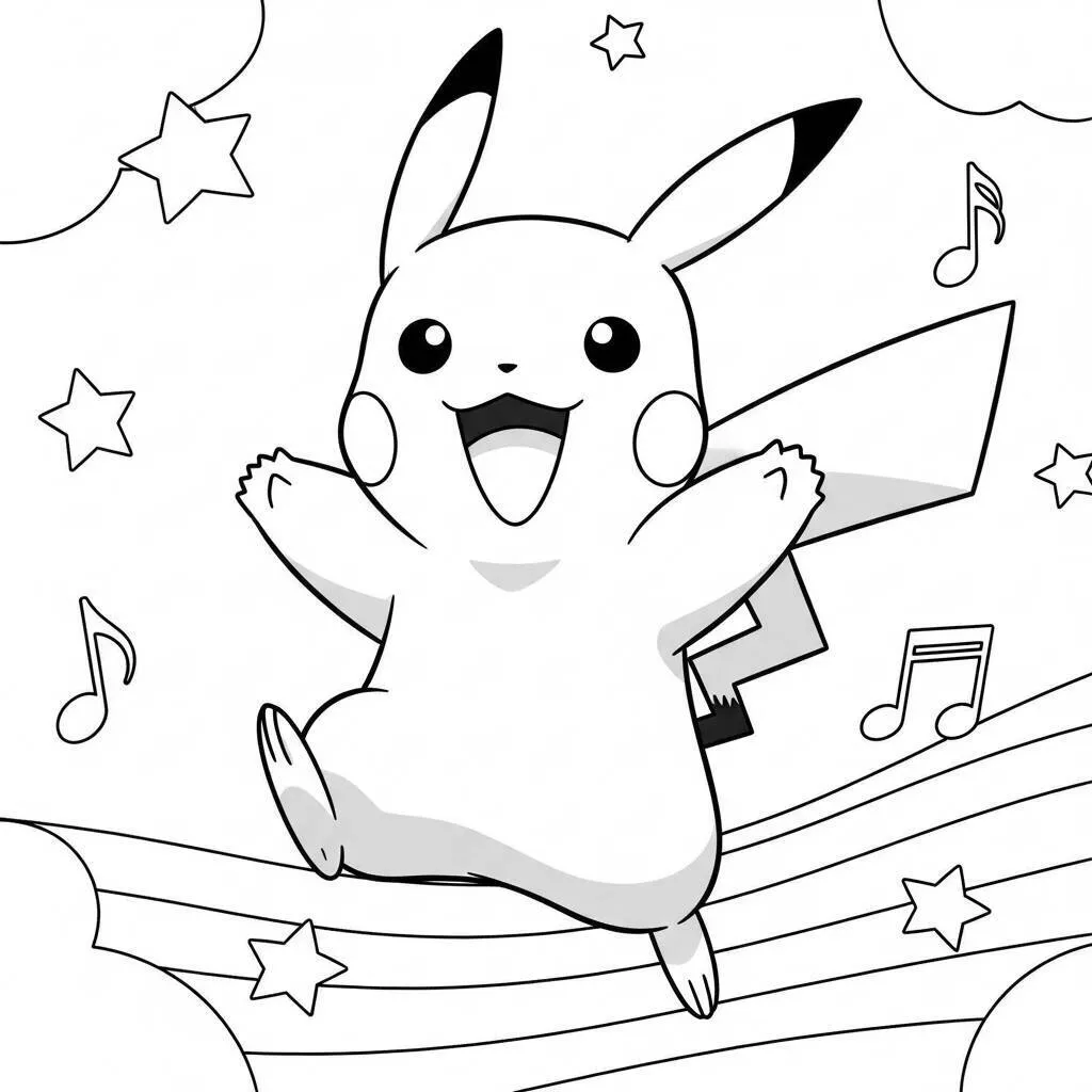 Desenho de Pikachu para Colorir