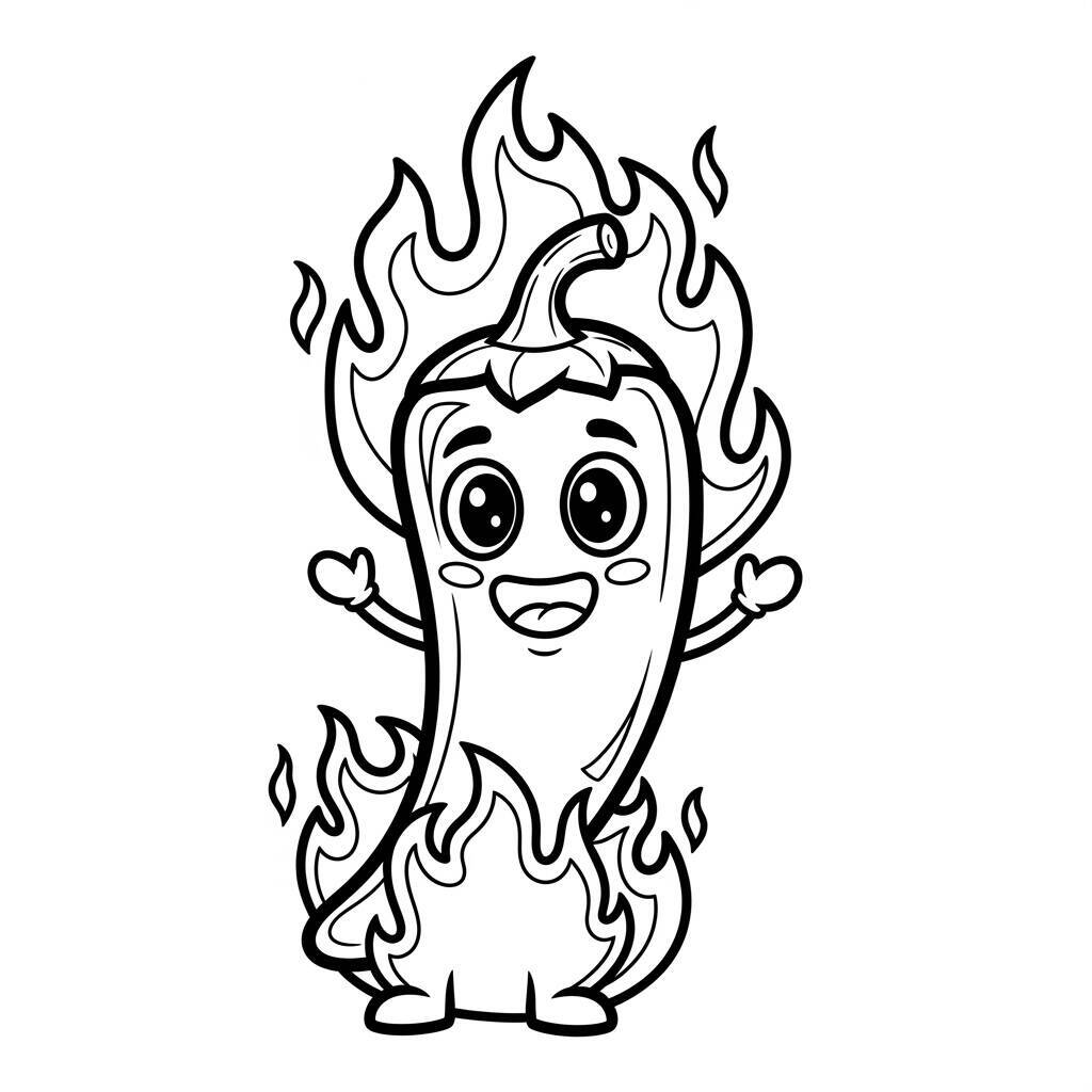 Desenho de Pimenta para Colorir