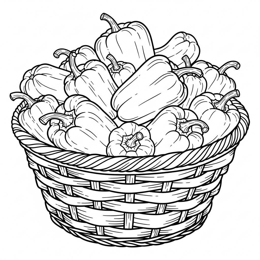 Desenho de Pimentões para Colorir