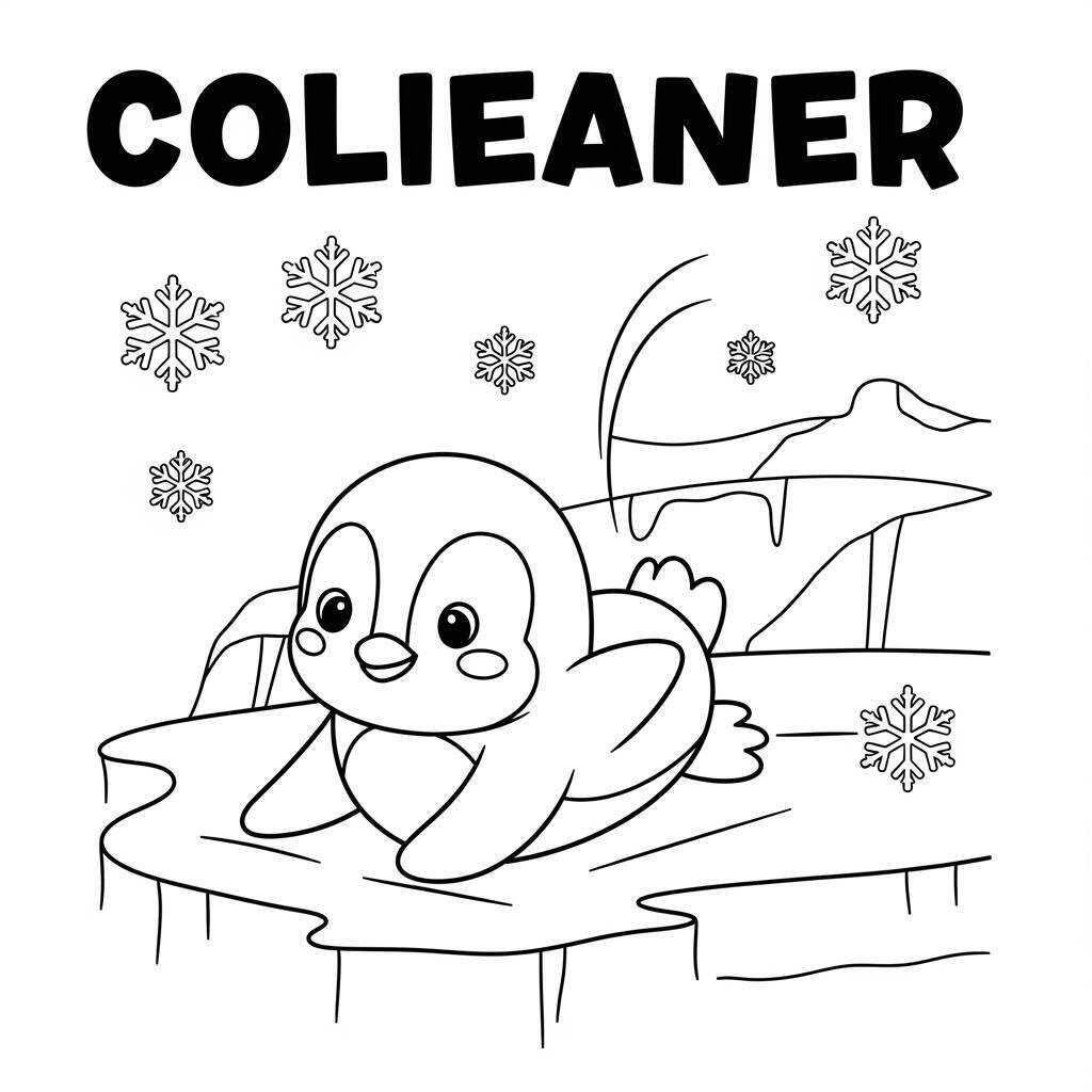 Desenho de Pinguim Bonito para Colorir