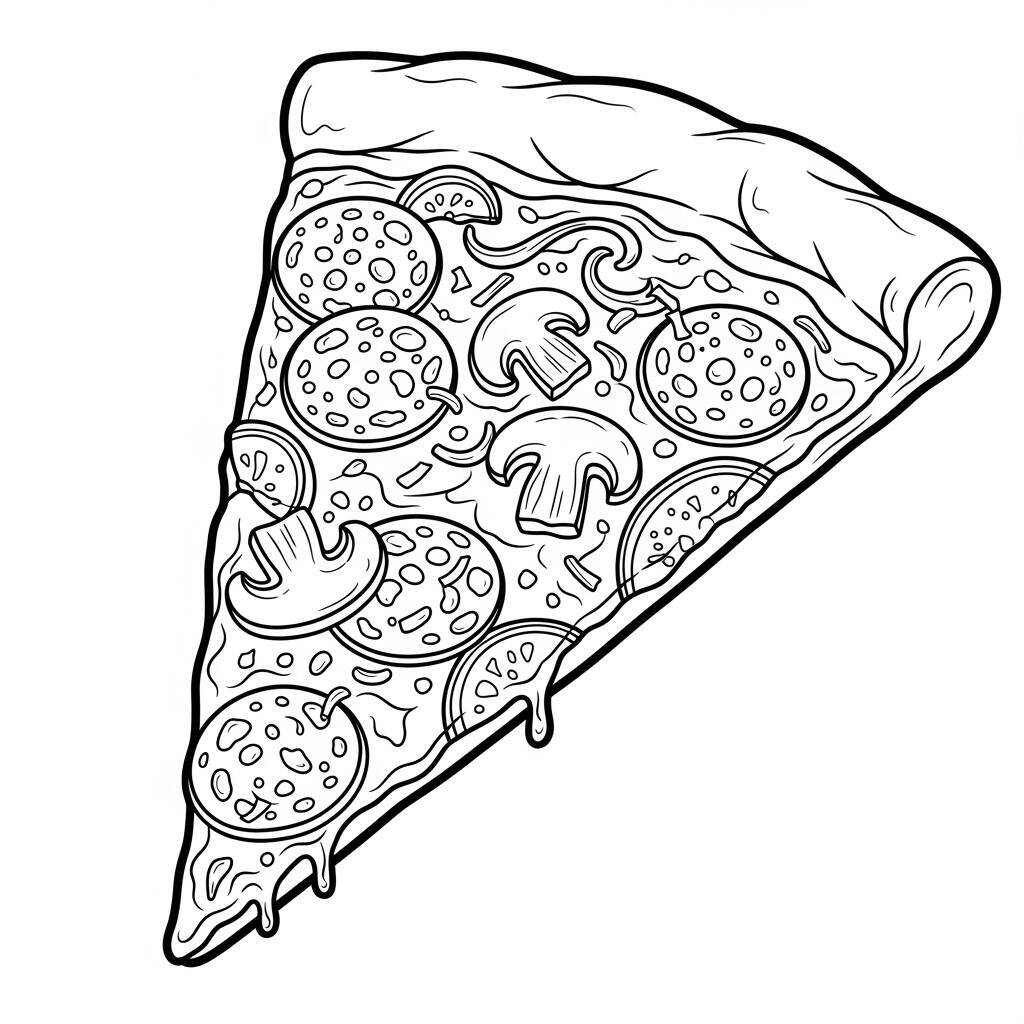 Pizza Coloring Page