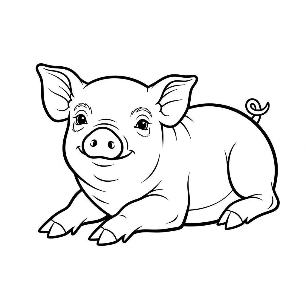 Desenho de Porco Bebê para Colorir