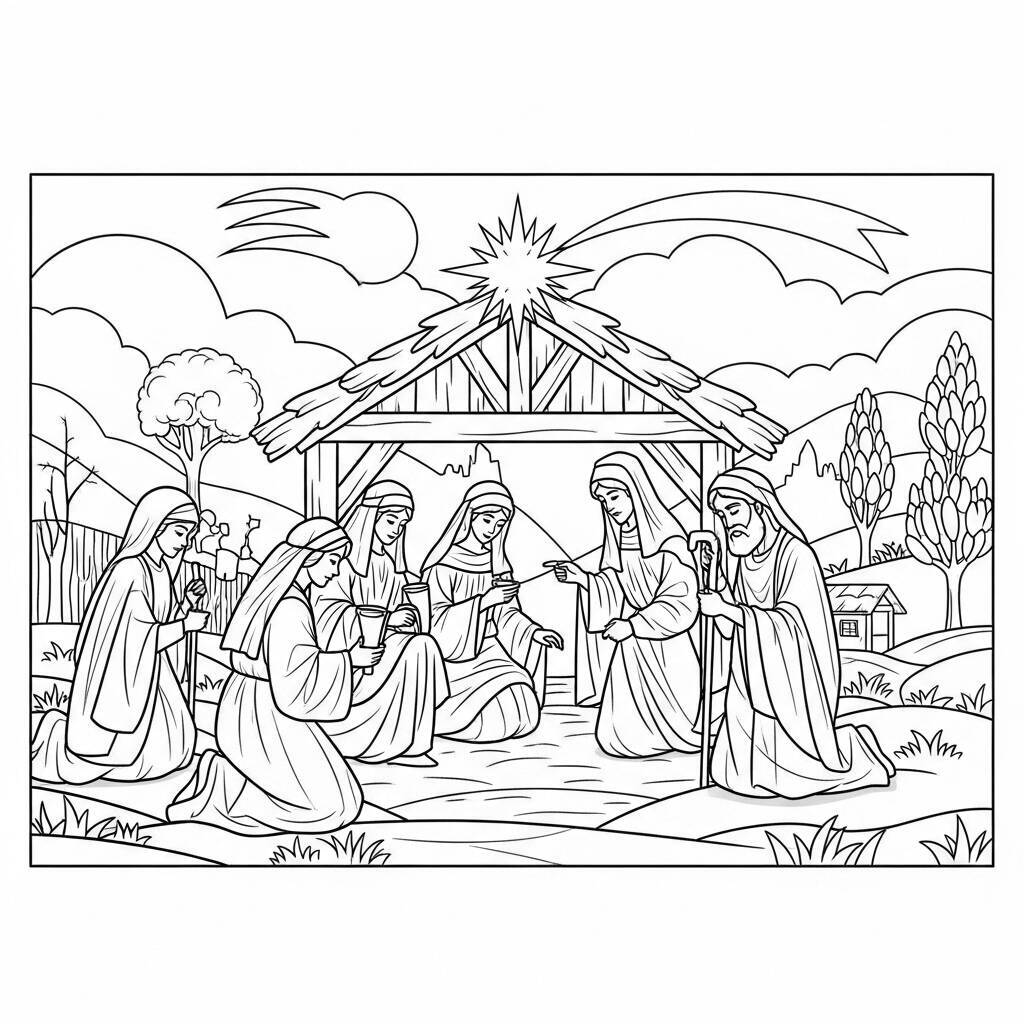 Traditionelle Krippen-Malseite