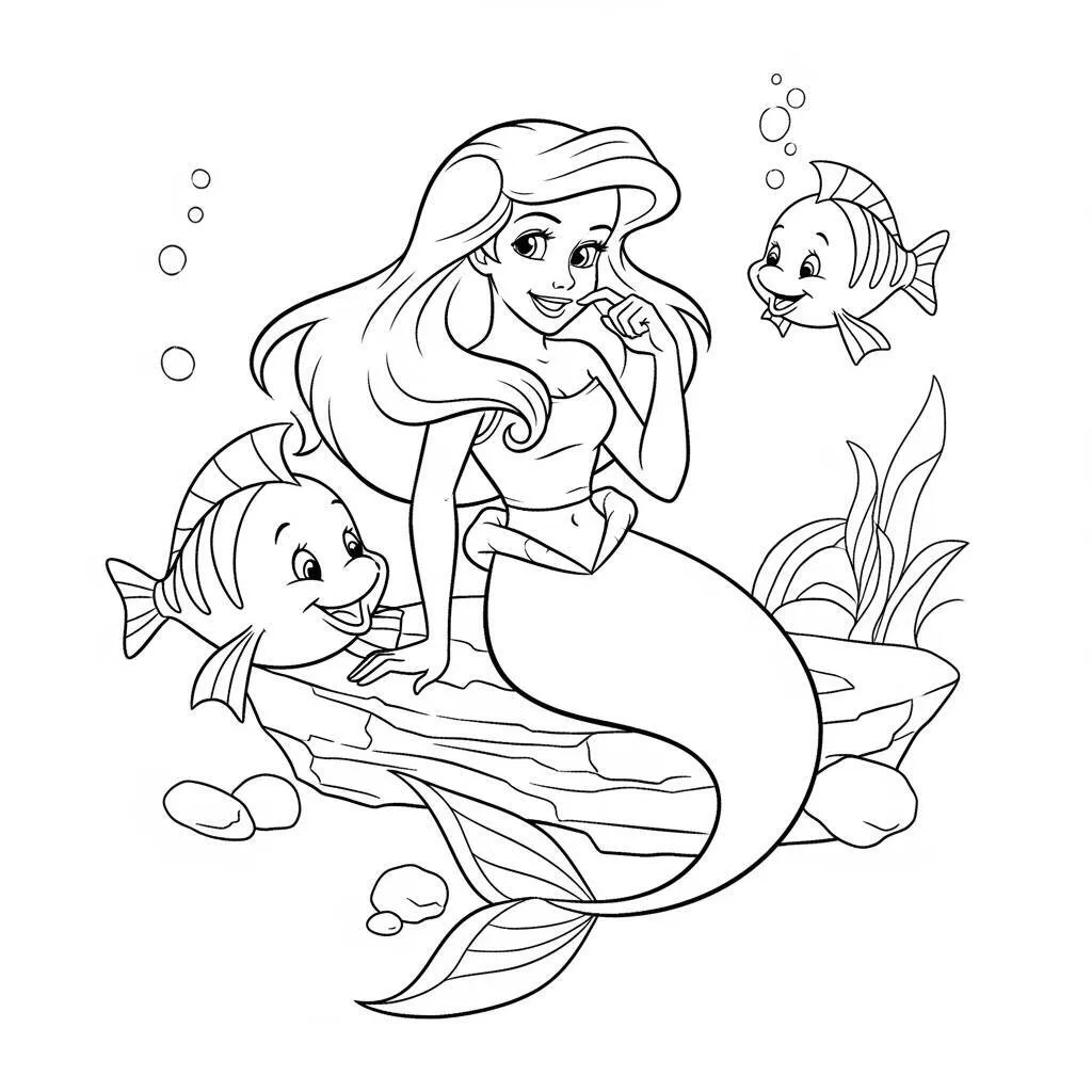 Desenho de Princesa Ariel para Colorir