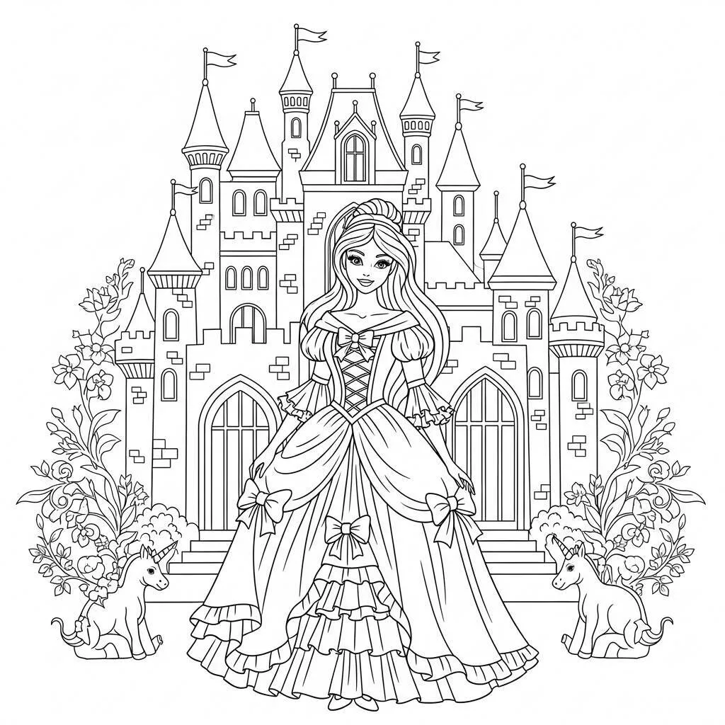 Desenho-de-Princesa-para-Colorir Princesa Página Para Colorear