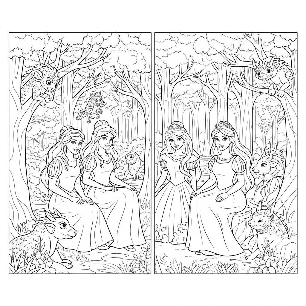 Coloriage Princesses De Contes De Fées