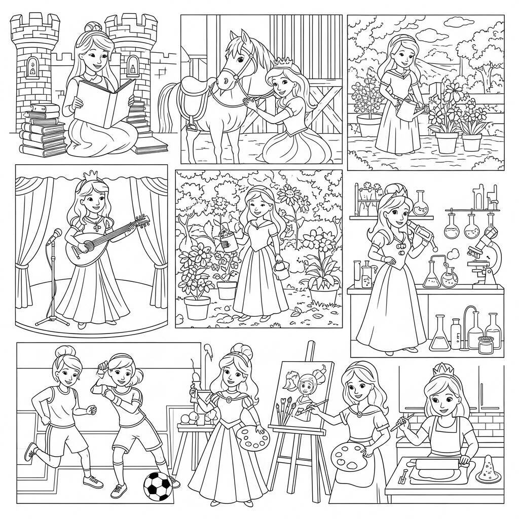 Coloriages Princesses et style de vie
