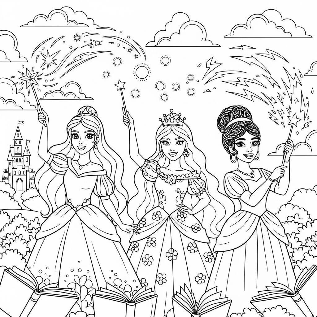 Coloriage Princesses et Magie