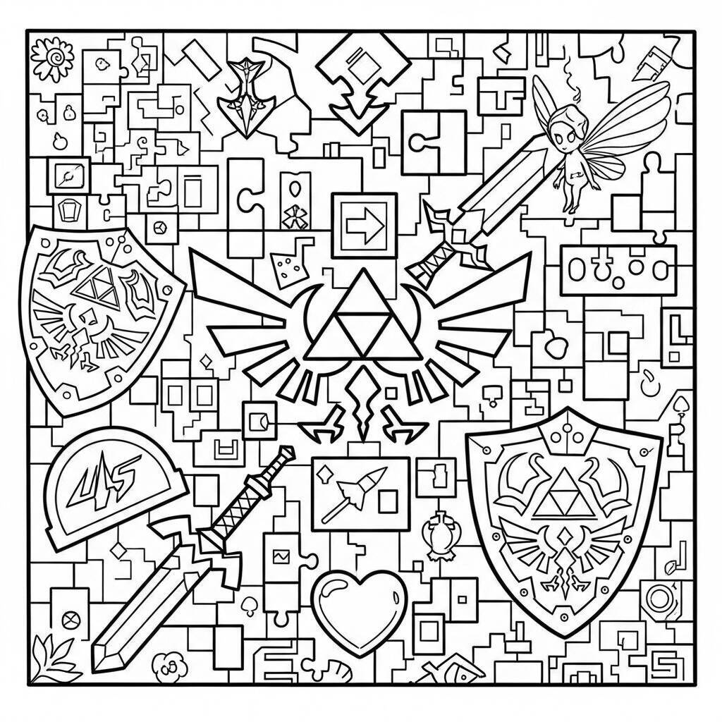 Coloriage Zelda Puzzles