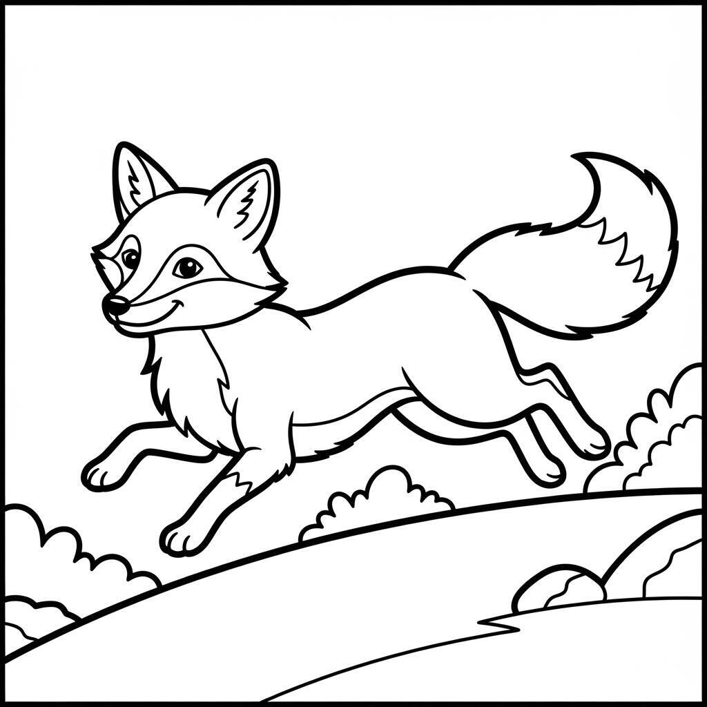 Malvorlage Fuchs spielend