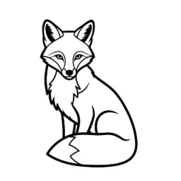 Desenho de Raposa Simples para Colorir