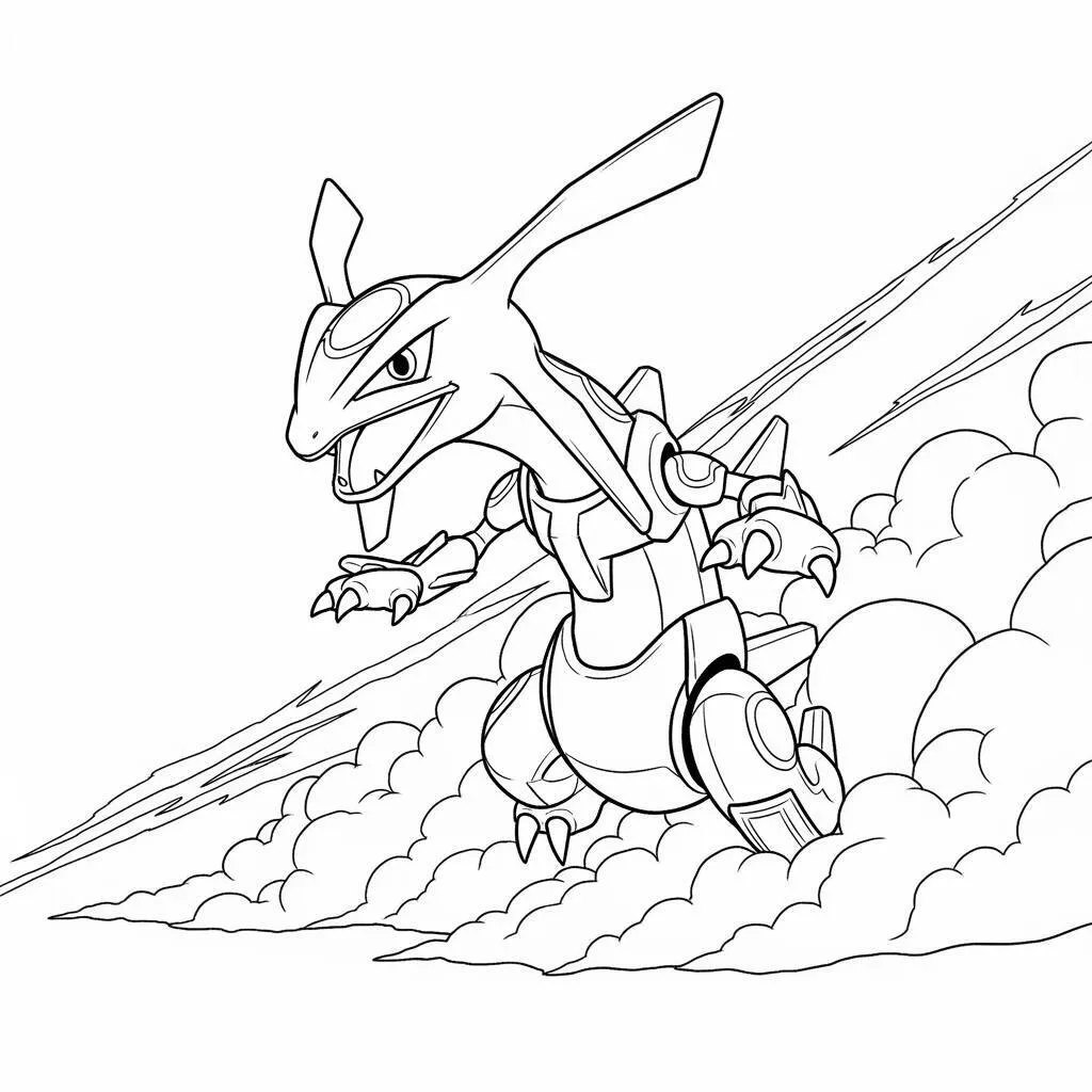 Desenho de Rayquaza para Colorir