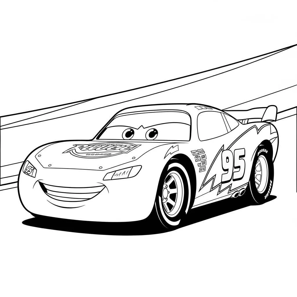 Desenho de Relâmpago McQueen Correndo para Colorir