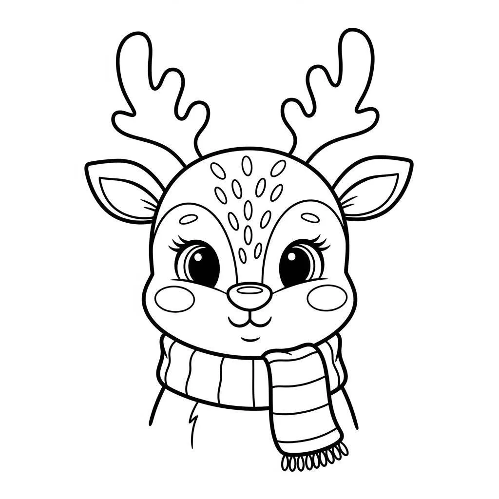 Desenho de Rena Fofa para Colorir