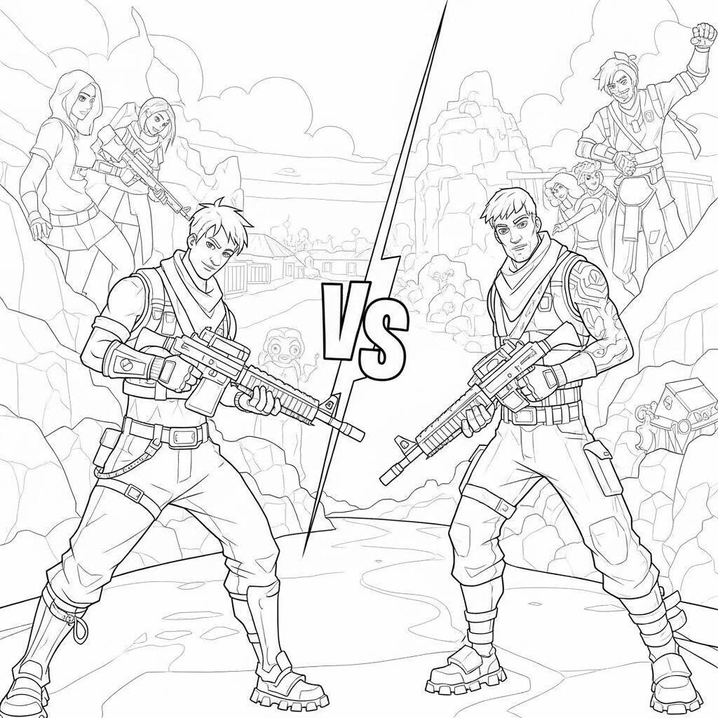 Desenho de Rivalidade Fortnite para Colorir