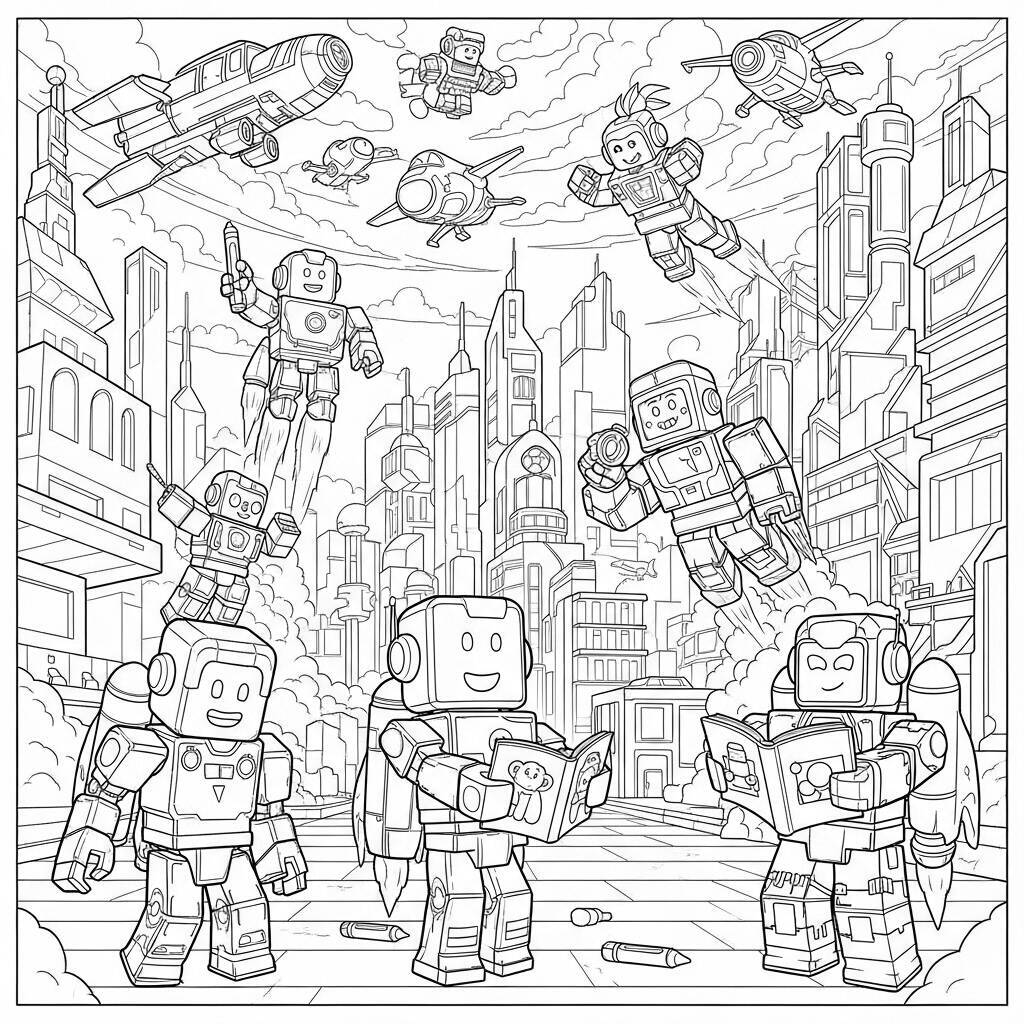 Desenho de Robôs do Roblox para Colorir
