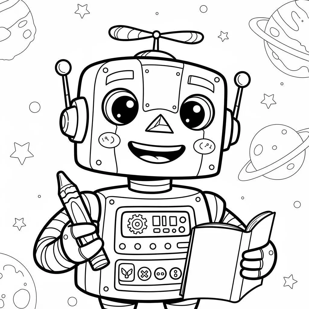 Desenho de Robôs para Colorir