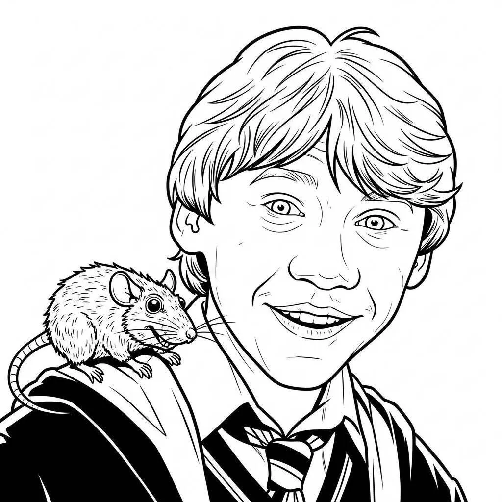 Desenho-de-Ron-Weasley-para-Colorir Desenho de Ron Weasley para Colorir