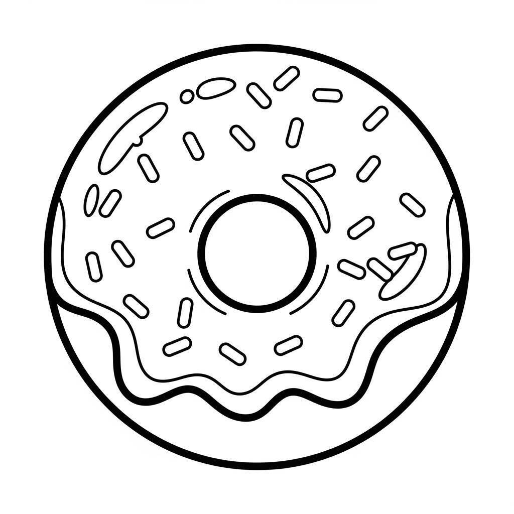Coloriage de beignet décoré