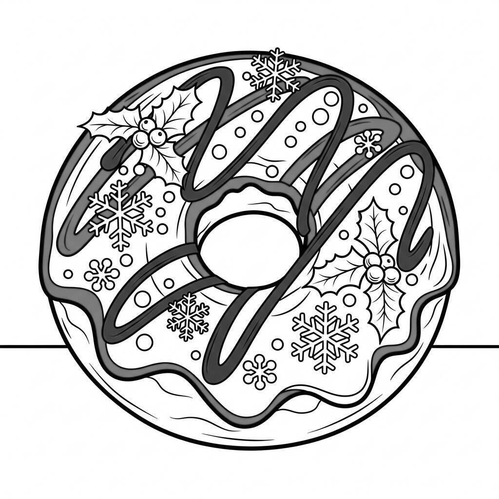 Coloriage de beignet de Noël