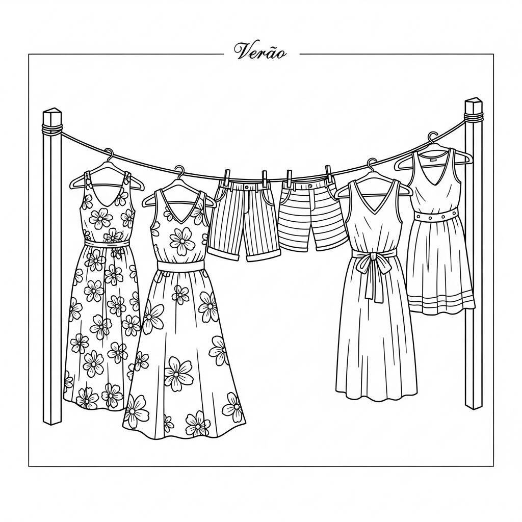 Coloriage de vêtements d'été