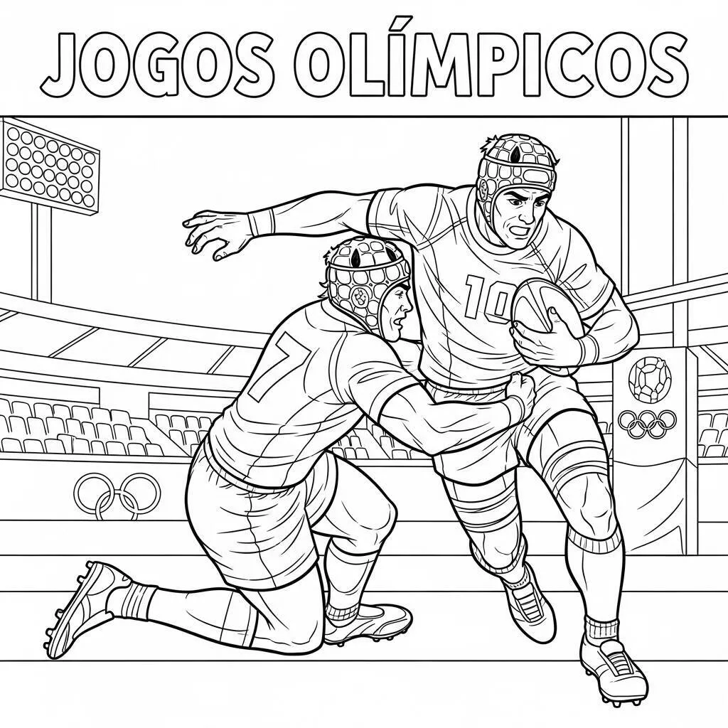 Desenho de Rugby para Colorir