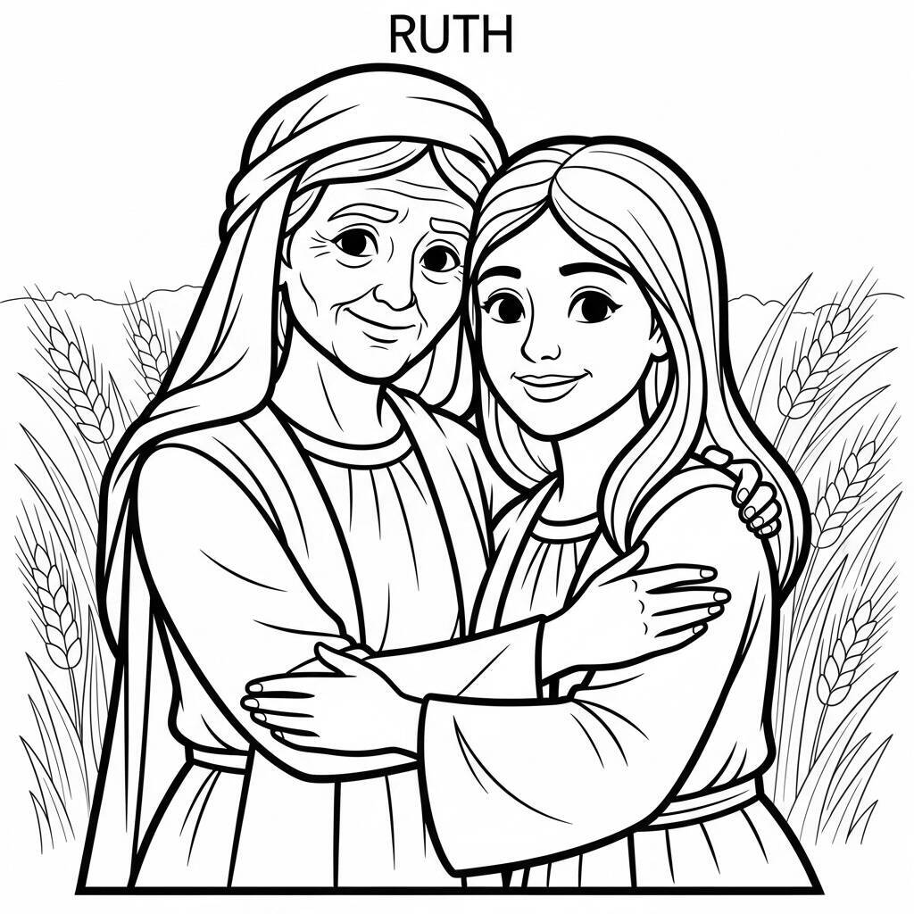 Coloriage Ruth et Naomi