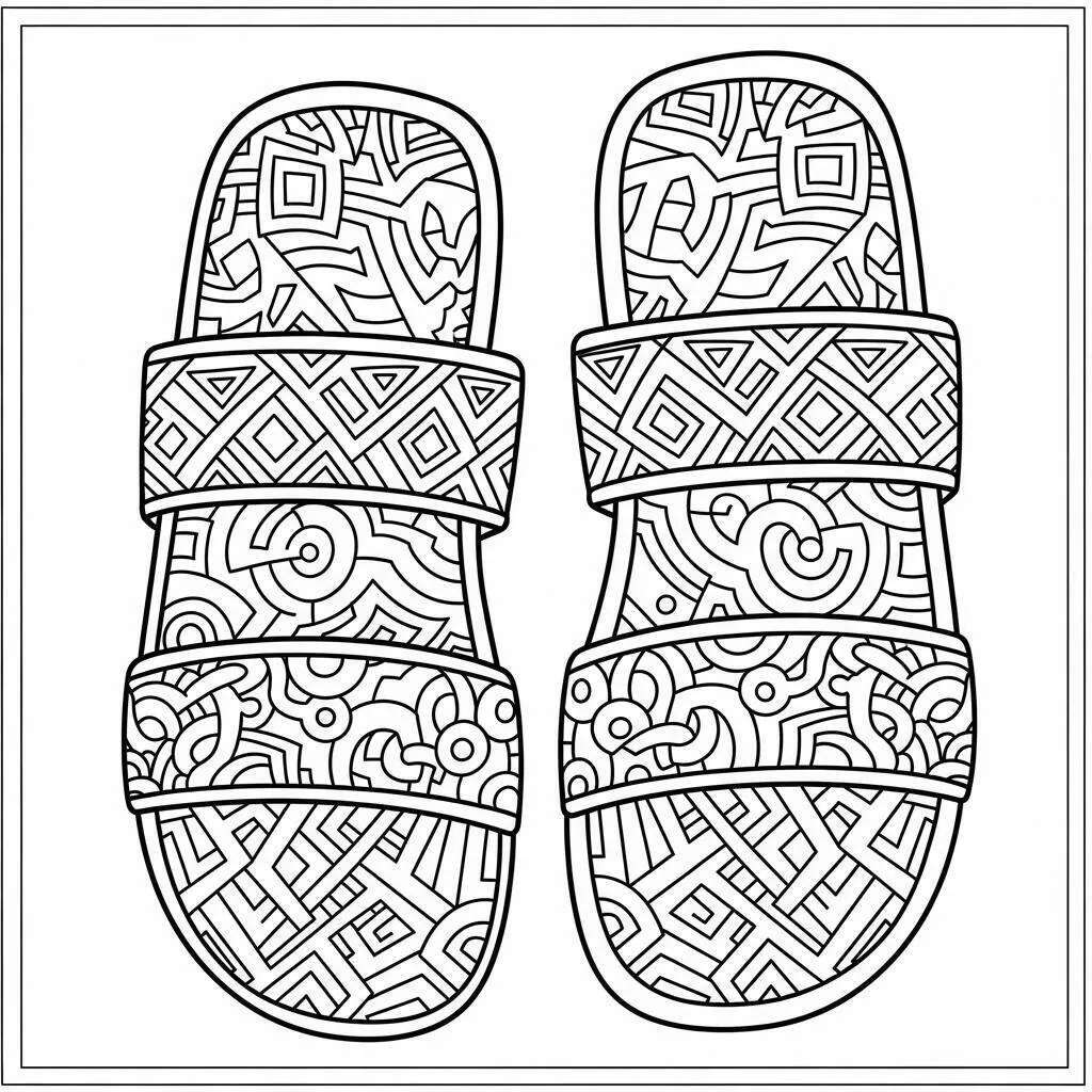 Desenho de Sandálias para Colorir