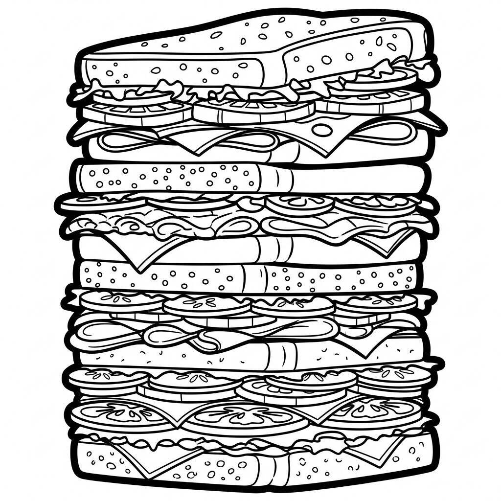 Sandwiches Coloring Page