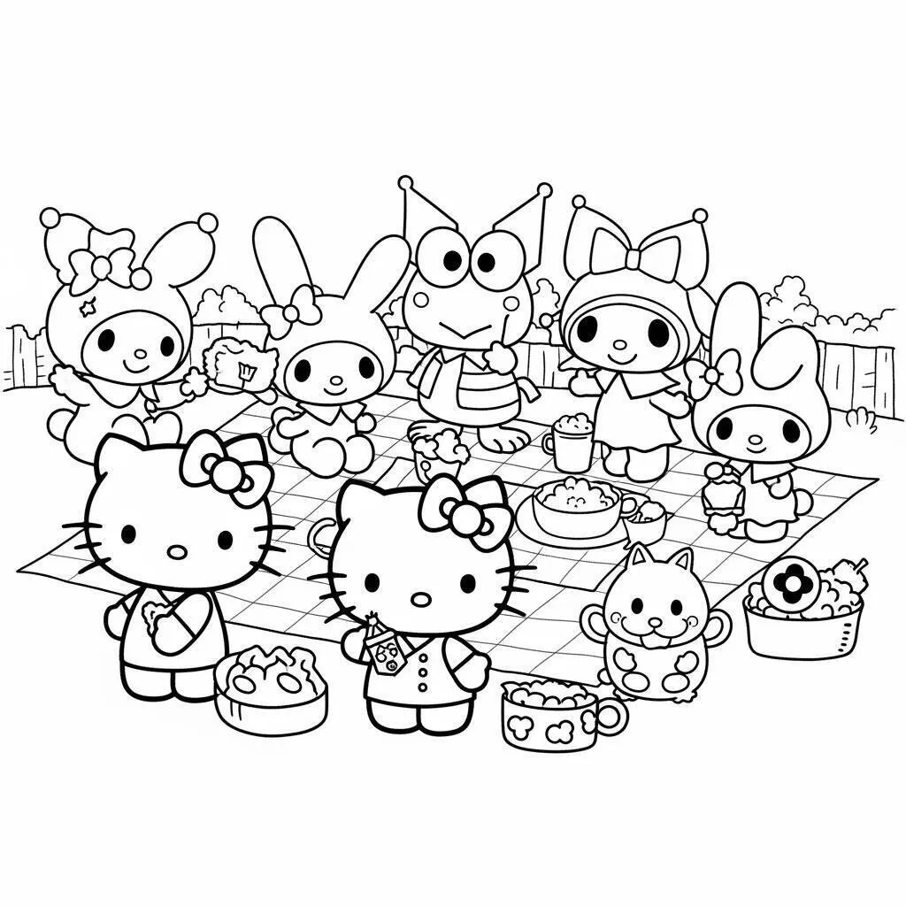 Desenho-de-Sanrio-Characters-para-Colorir Desenho de Sanrio Characters para Colorir