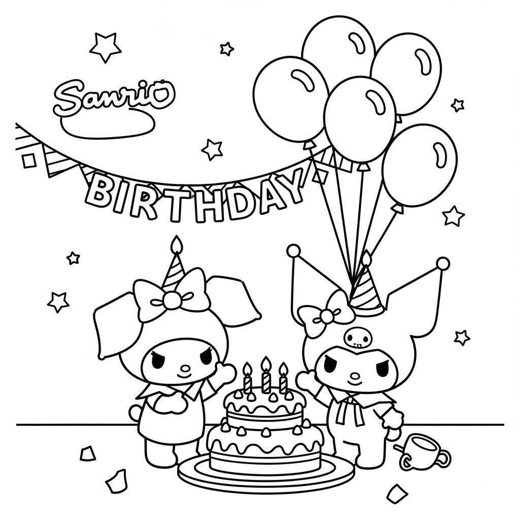 Sanrio in der Party-Malseite