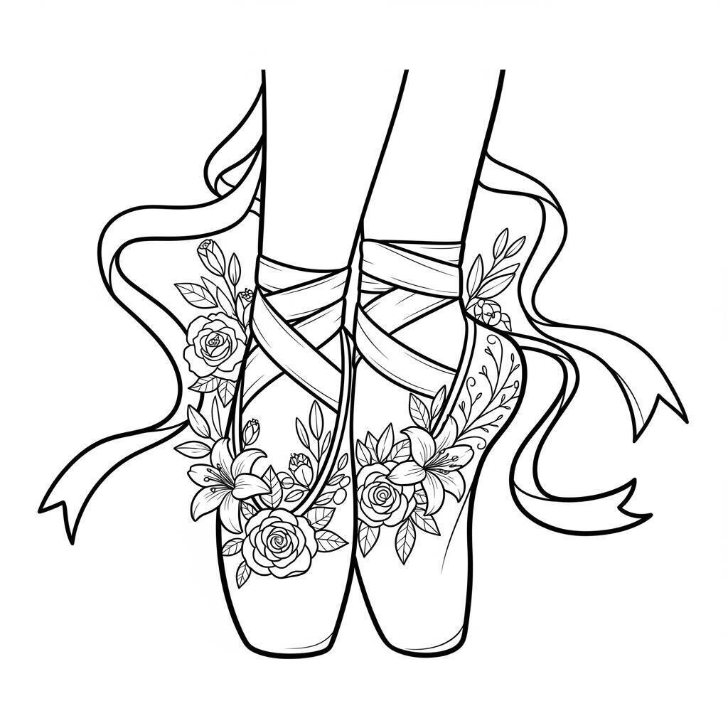 Malvorlagen für Ballettschuhe