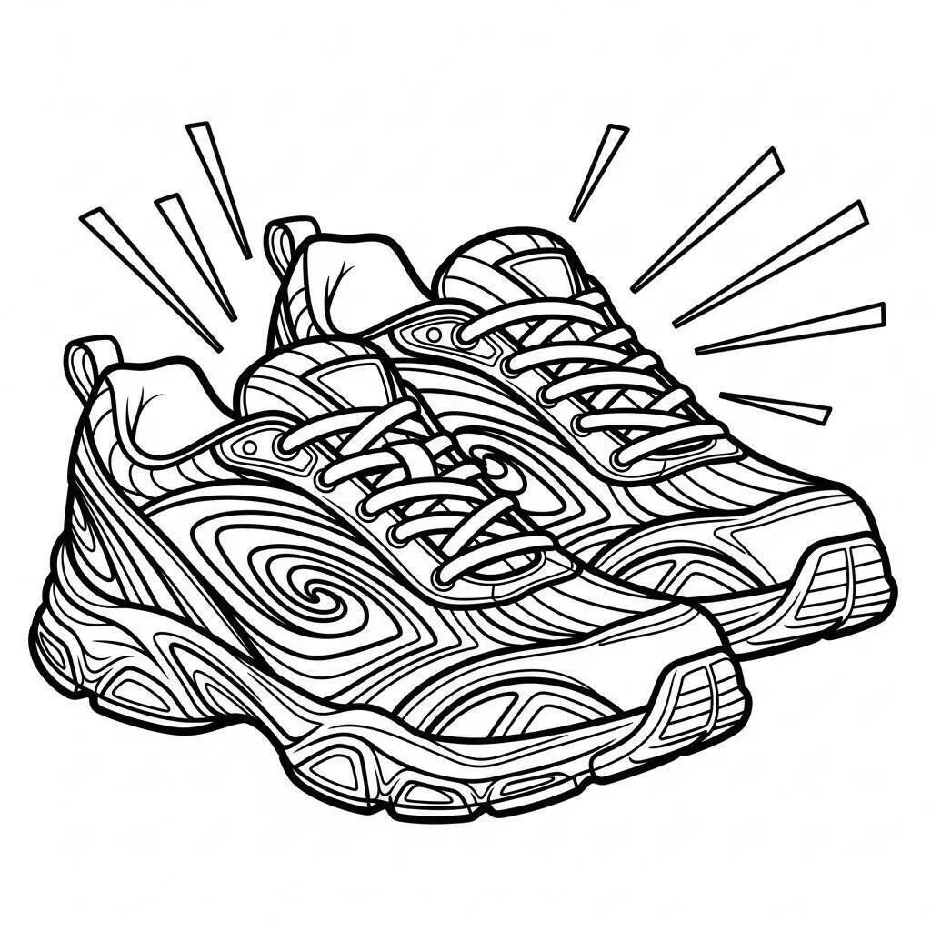 Desenho de Sapato de Esporte para Colorir