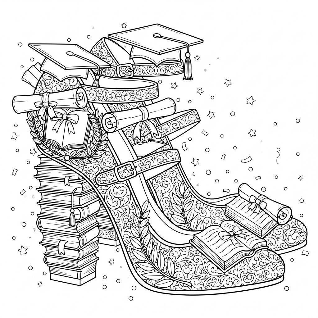 Ausmalbilder für Abschlussschuhe