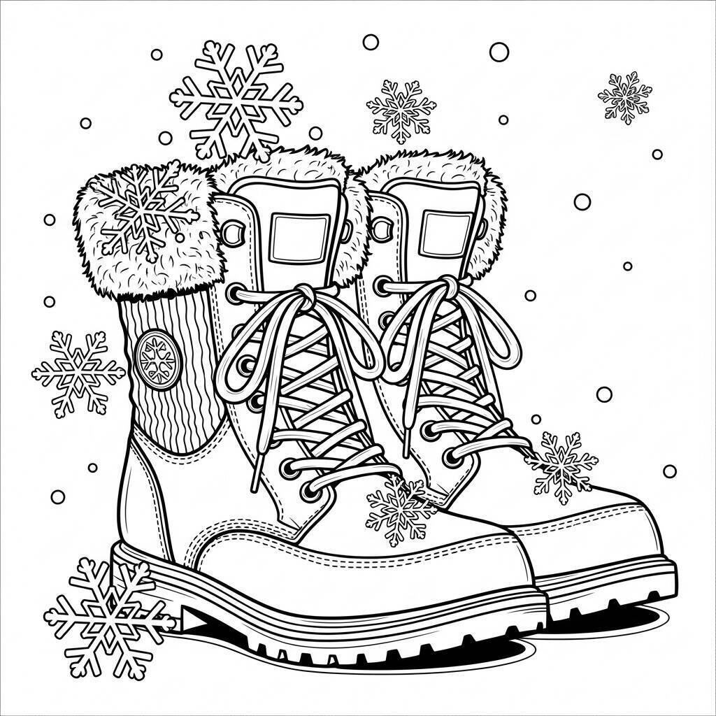 Ausmalbilder Winterschuhe