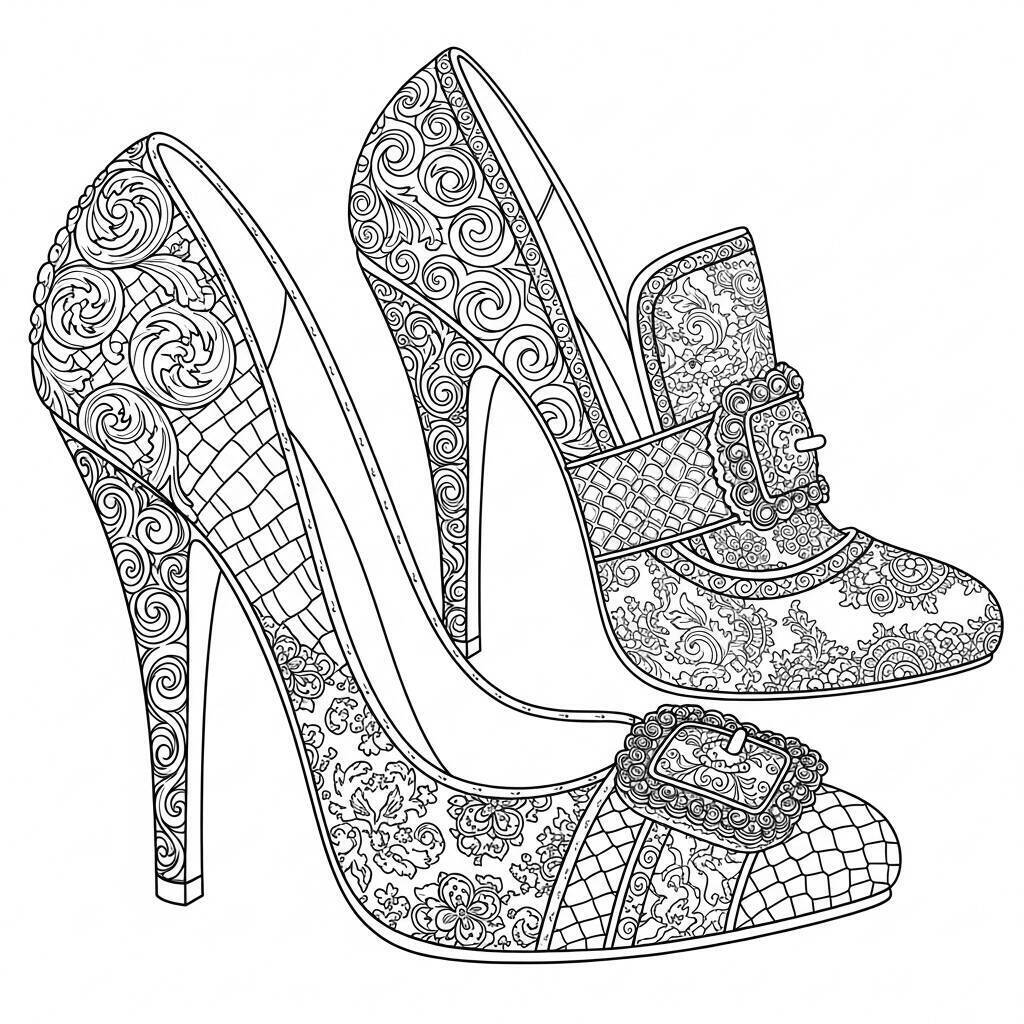 Luxus-Schuh-Malseite