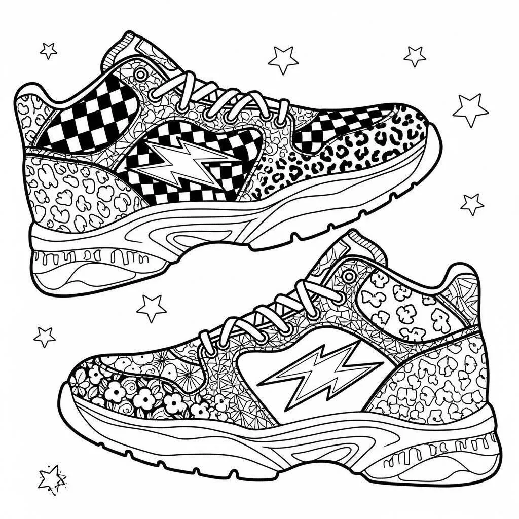 Desenho de Sapato de Moda para Colorir