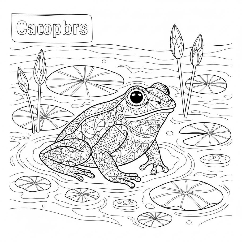 Desenho de Sapo Mandala para Colorir